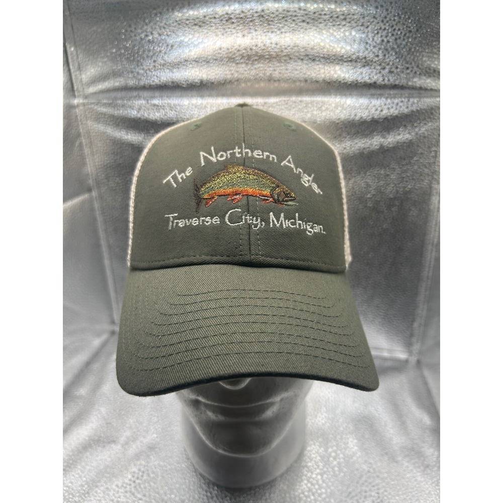 Ouray The Northern Angler Traverse City Michigan Trout Trucker Hat Green Mesh
